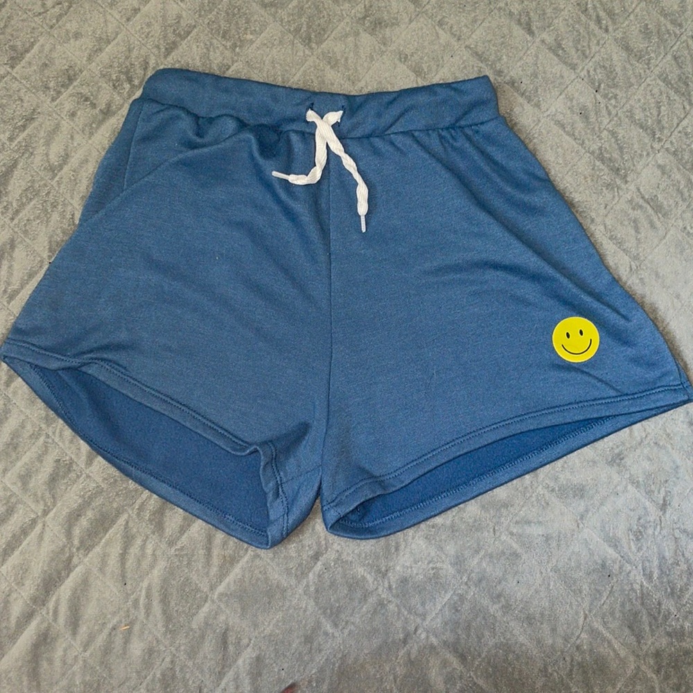 Blue smiley face shorts